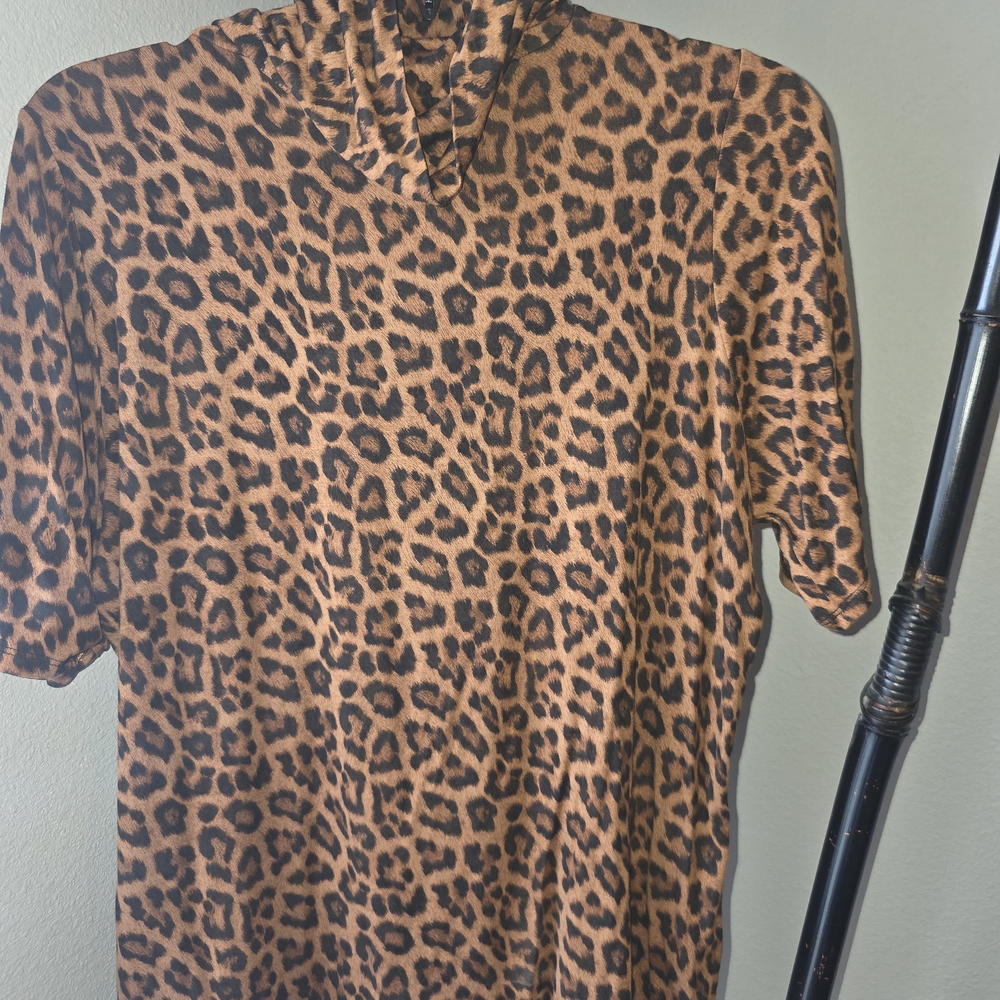 Michael Kors Leopard Print Blouse - Brown and Black